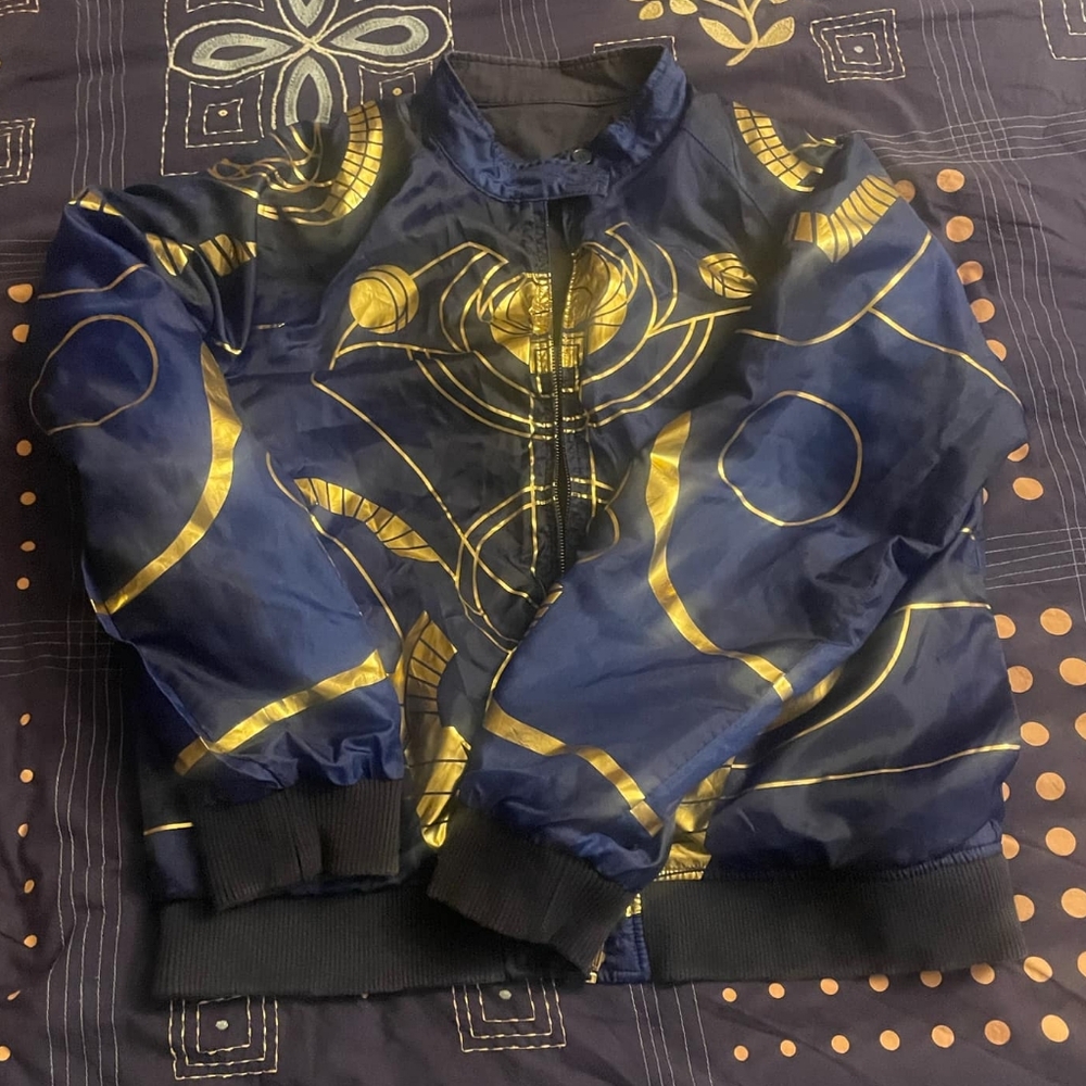 Marvel Eternals Icarus Harrington Jacket Size Large Navy Blue Reversible